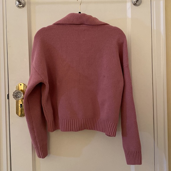 Abercrombie Notch Neck Sweater Polo in Pink - Picture 3 of 5
